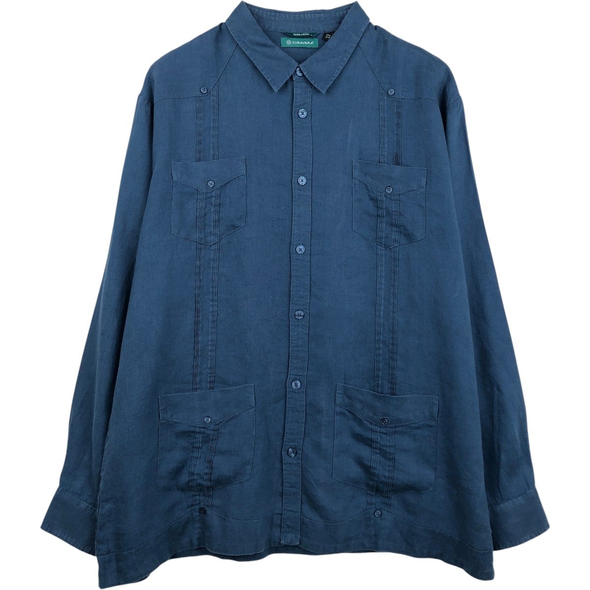 古着 FOLIO 長袖 メキシカンシャツ キューバシャツ ボックスシャツ