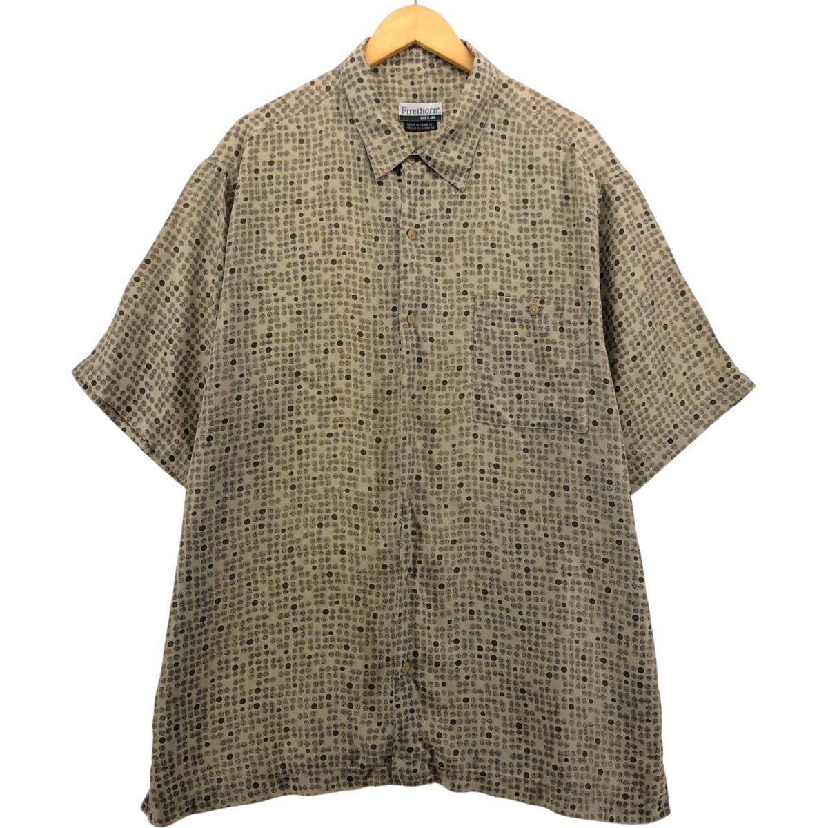 古着 アロー Arrow チェック柄 半袖 シルクシャツ ボックスシャツ