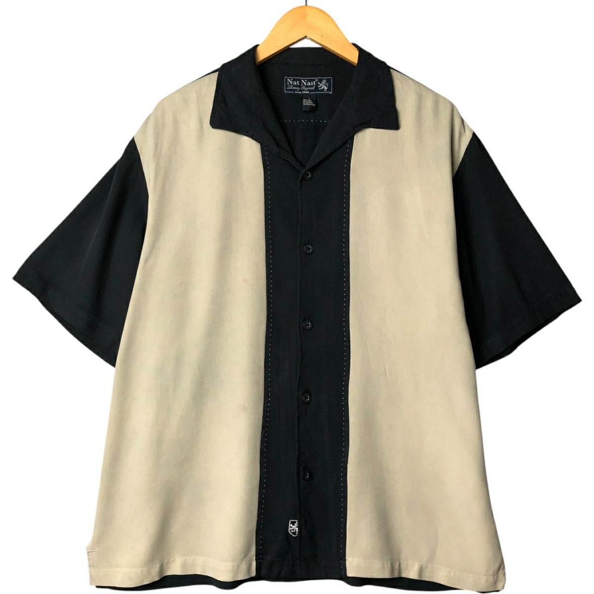 古着 90年代 ナットナスト Nat Nast ツートン 半袖 オープンカラー