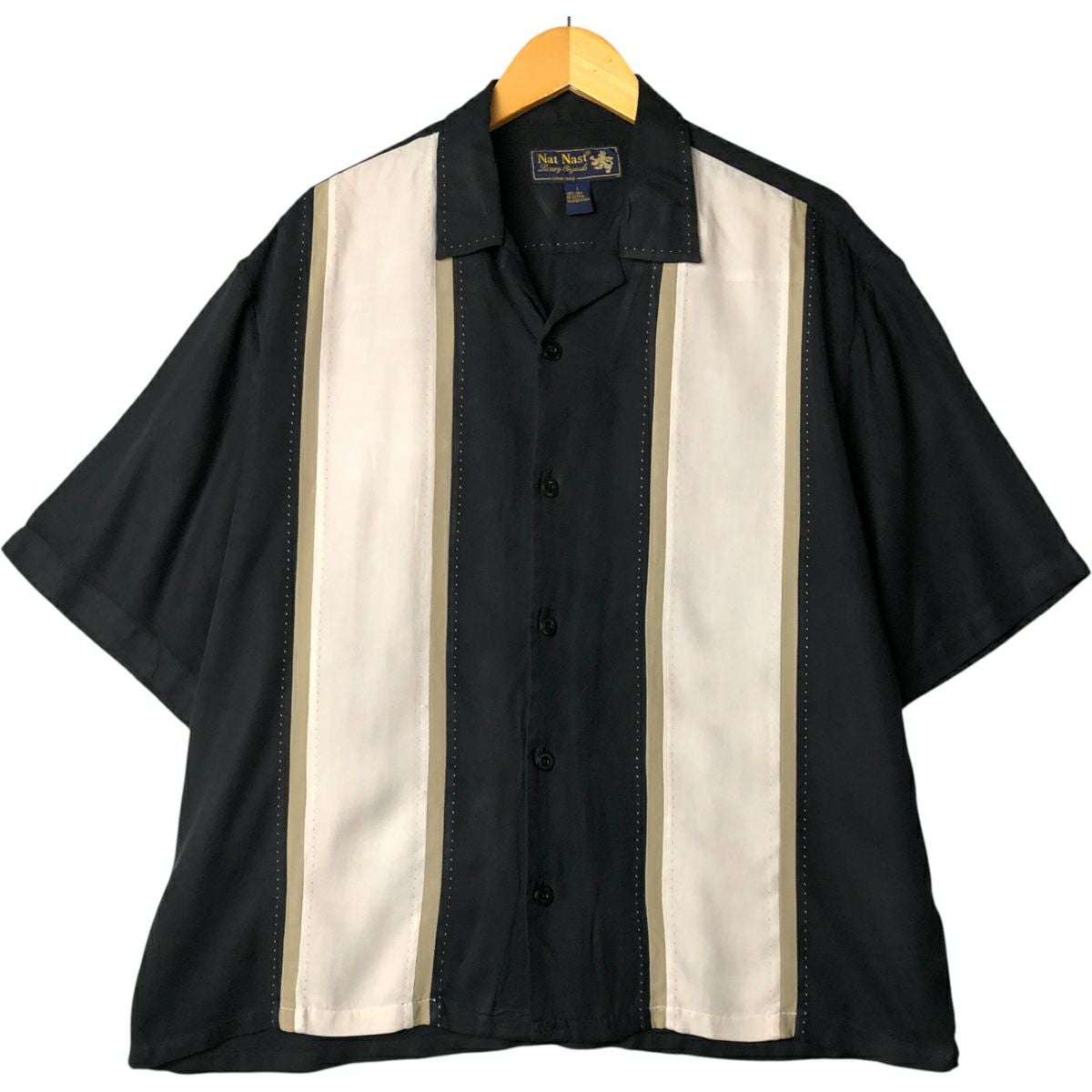 古着 90年代 Nat Nast 半袖 オープンカラー シルクシャツ ボックス
