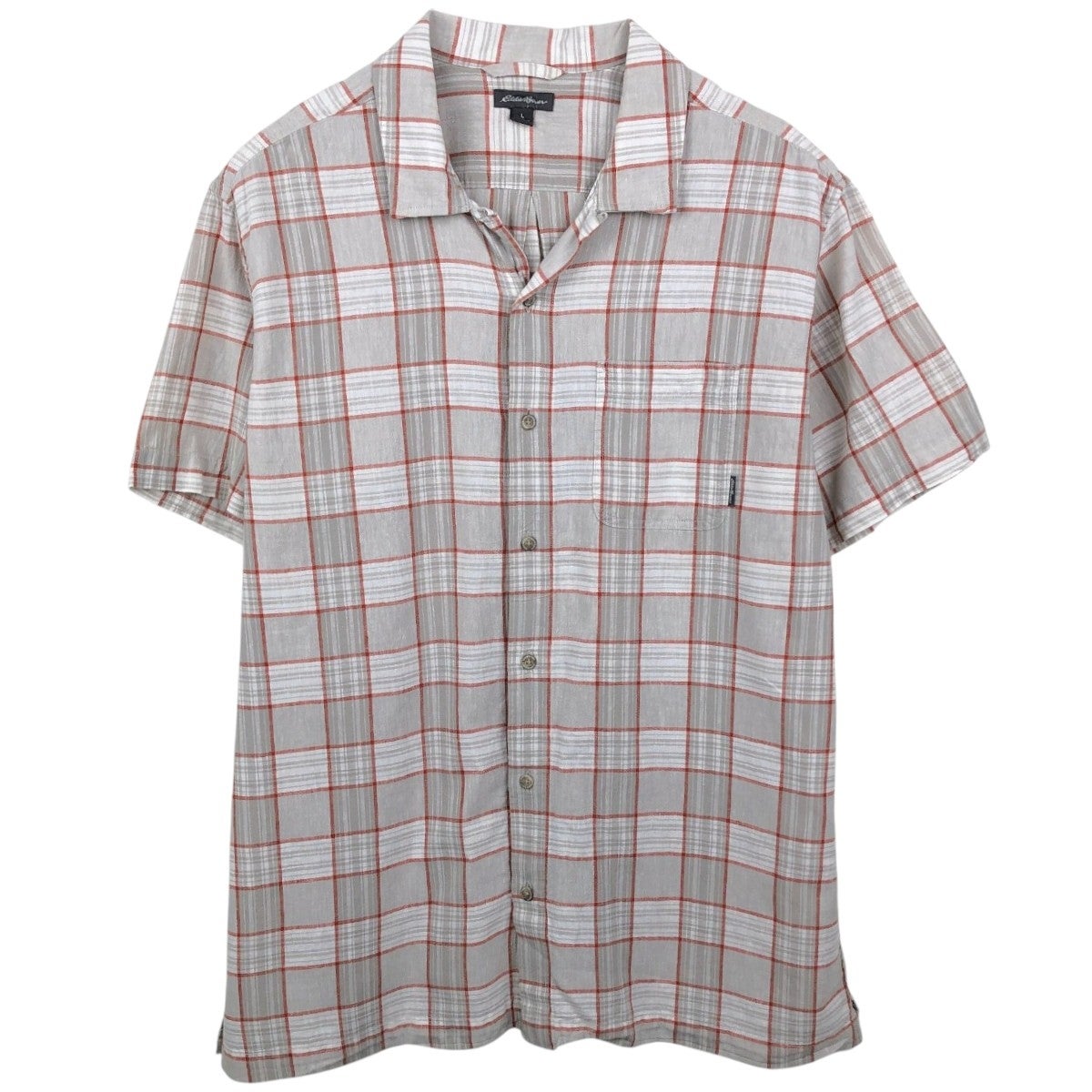 古着 エディーバウアー Eddie Bauer チェック柄 半袖 オープンカラー