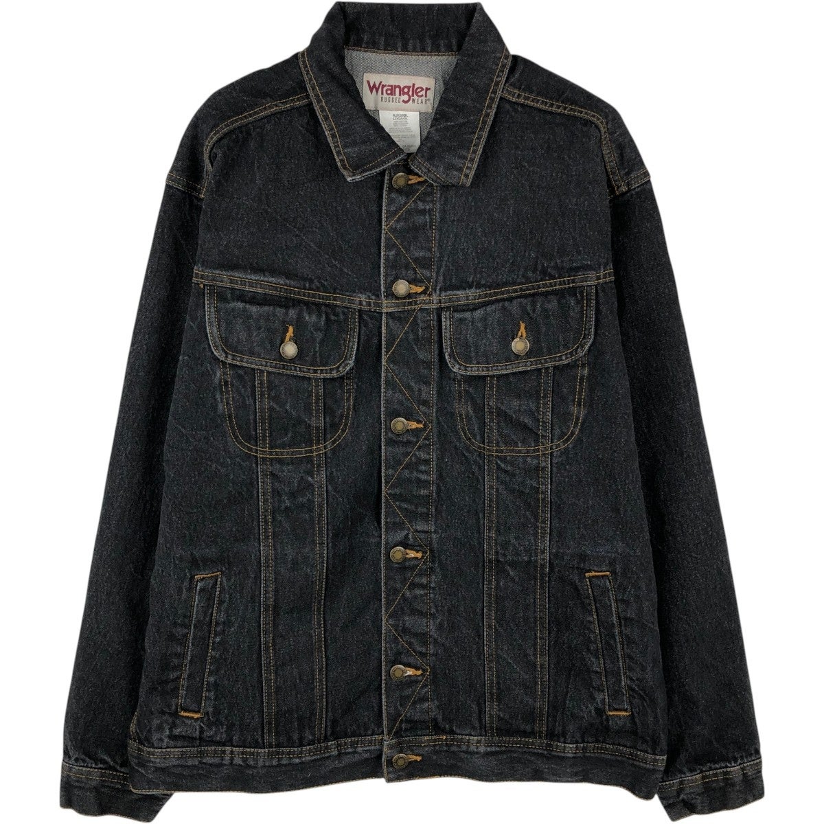 古着 ラングラー Wrangler ブラック デニムジャケット Gジャン メンズM