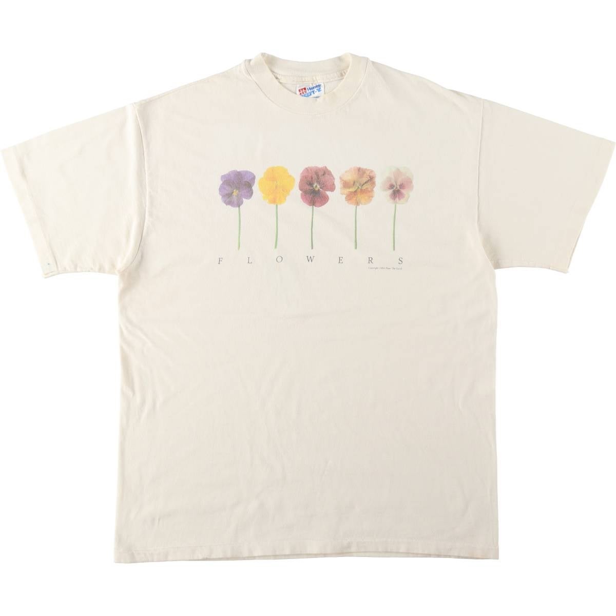 古着 90年代 ヘインズ Hanes 花柄 ひまわり柄 フォトTシャツ USA製