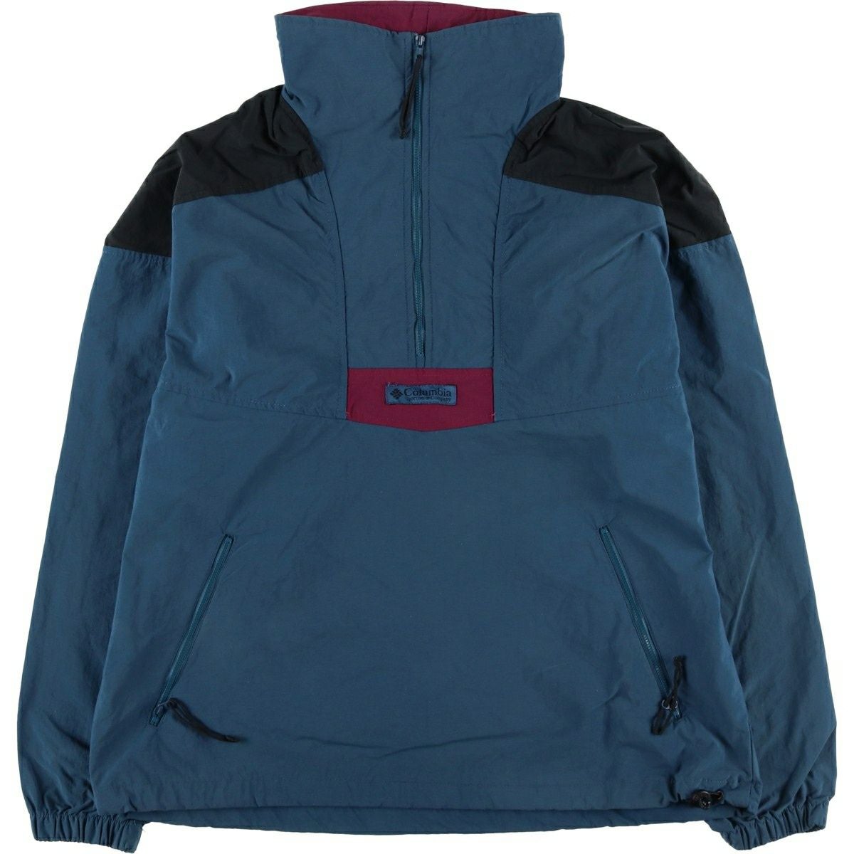 古着 90年代 コロンビア Columbia 白タグ 総柄 ハーフジップ フリース