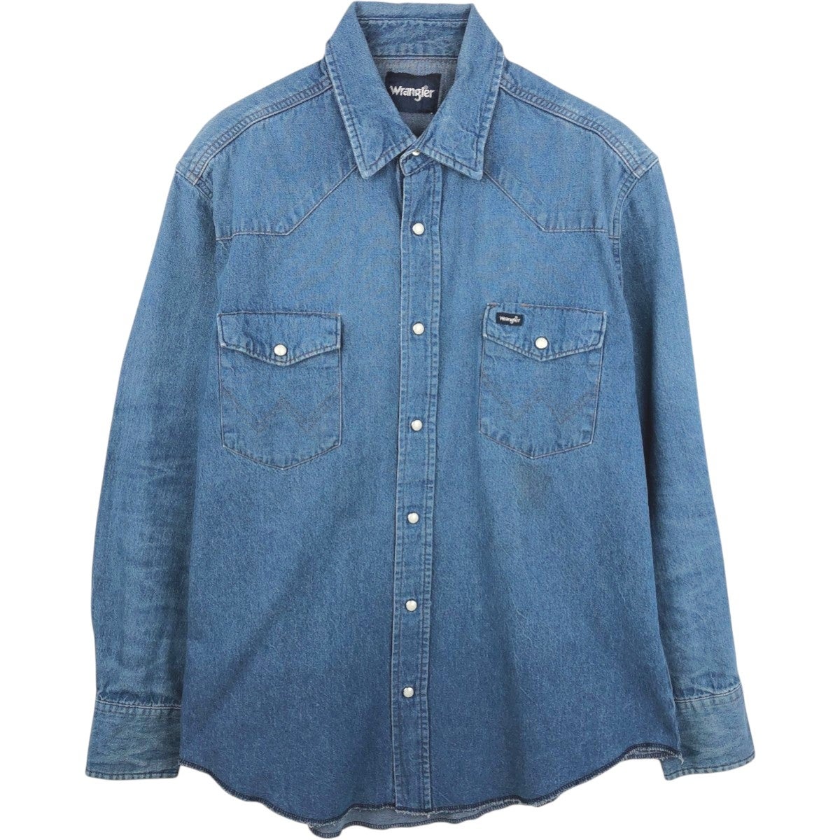 古着 ラングラー Wrangler 長袖 デニムウエスタンシャツ メンズXL相当