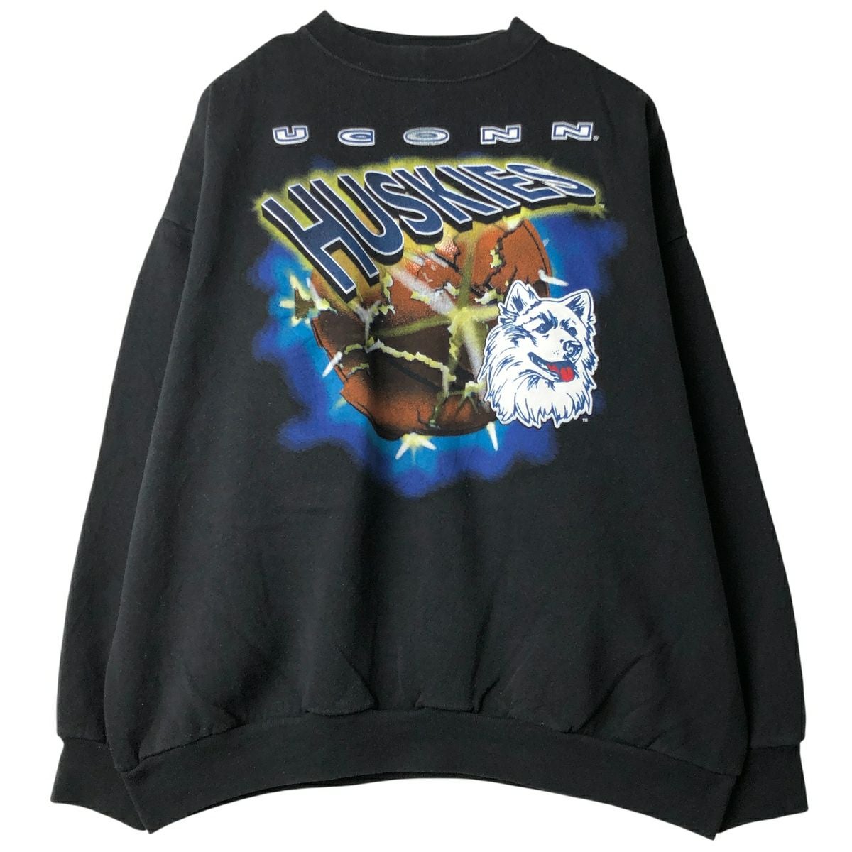 古着 90年代 ロゴセブン LOGO 7 3連プリント カレッジスウェットシャツ