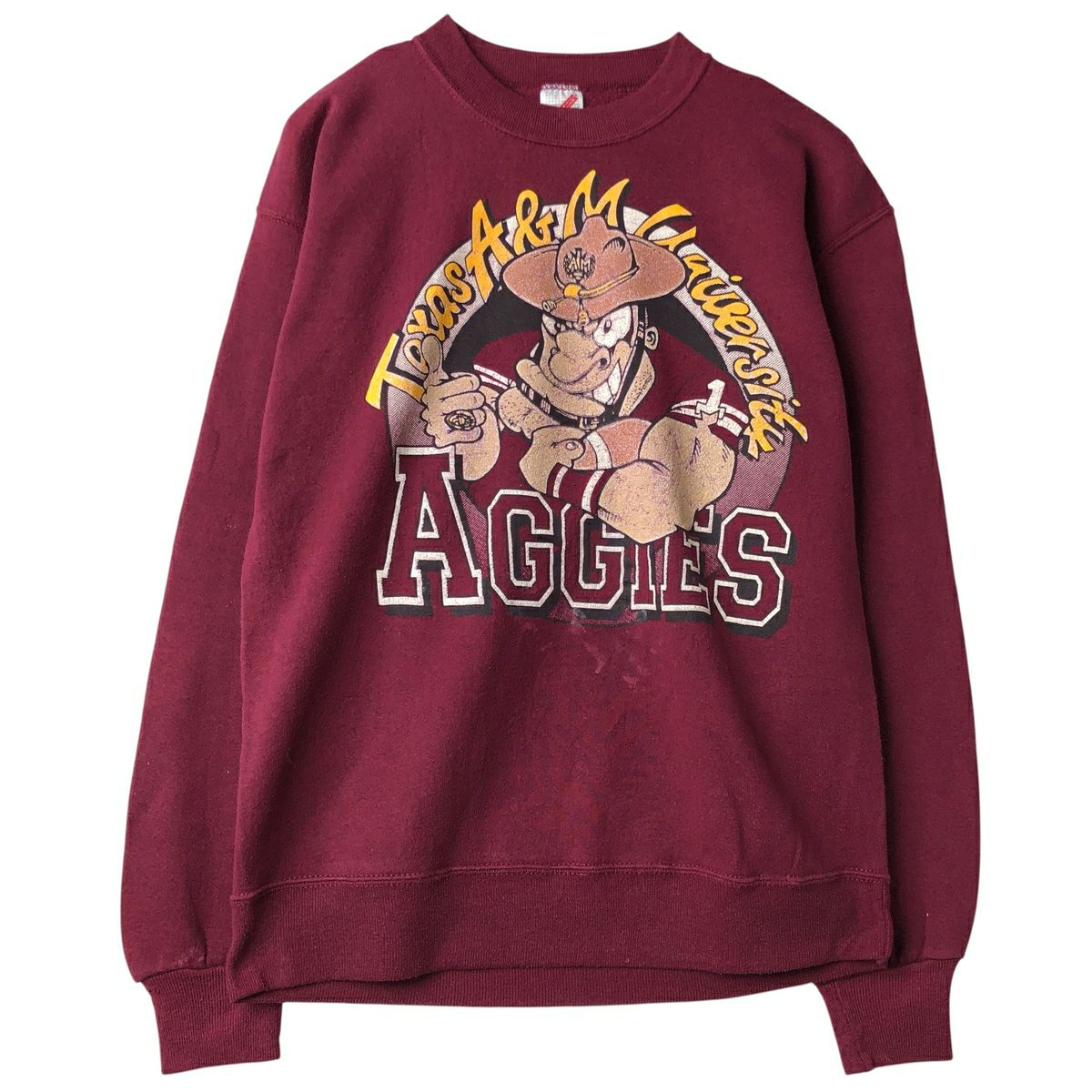 古着 90年代 タルテックス TULTEX 3連プリント カレッジ キャラクター