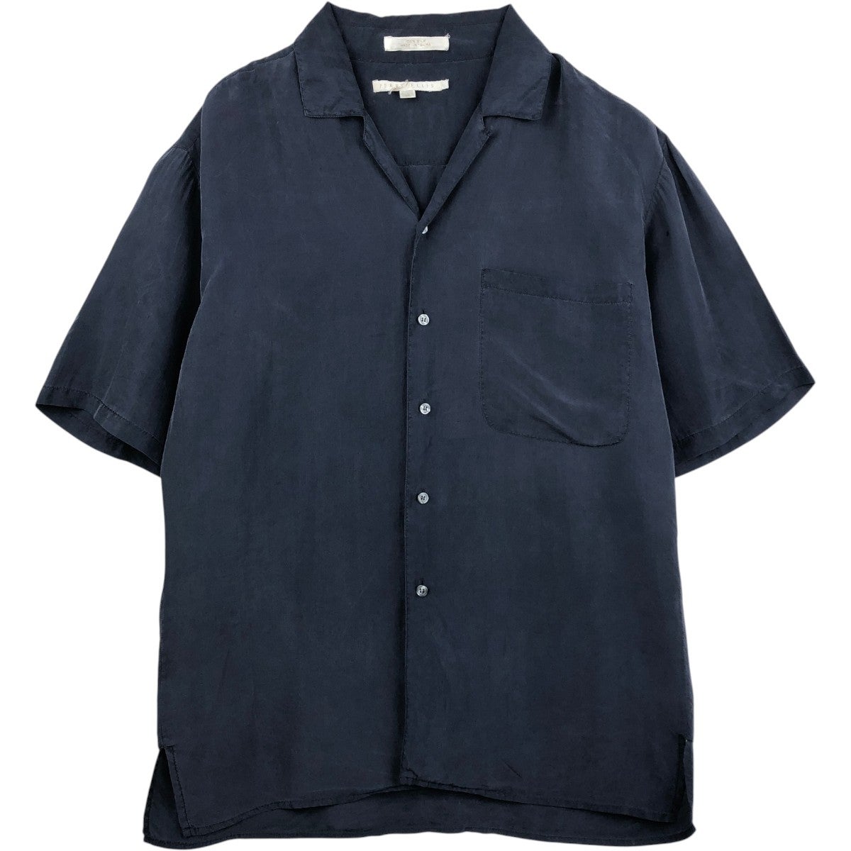 古着 ペリーエリス PERRY ELLIS 半袖 オープンカラー シルクシャツ