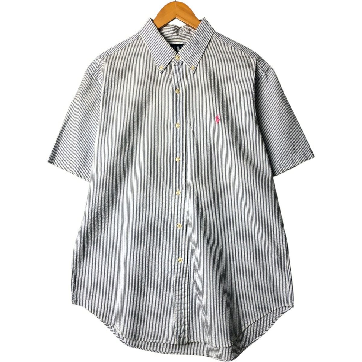 古着 ラルフローレン Ralph Lauren CUSTOM FIT シアサッカー 半袖