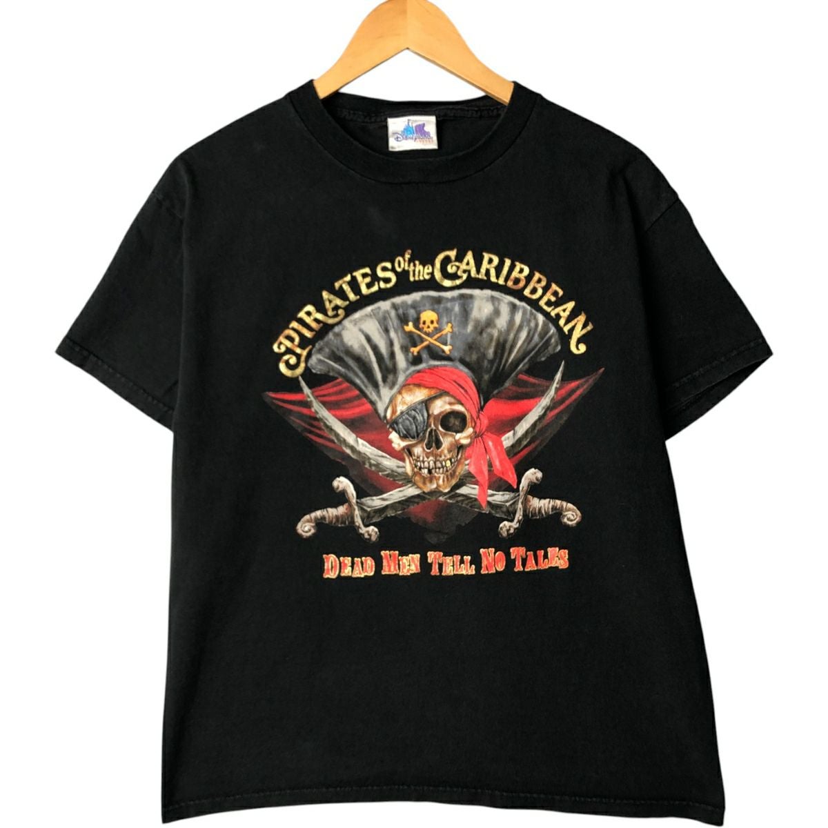 90S USA製 Disney パイレーツオブカリビアン 半袖 シャツ ヴィンテージ パイレーツ オブ カリビアン ブラック パール号の呪い T