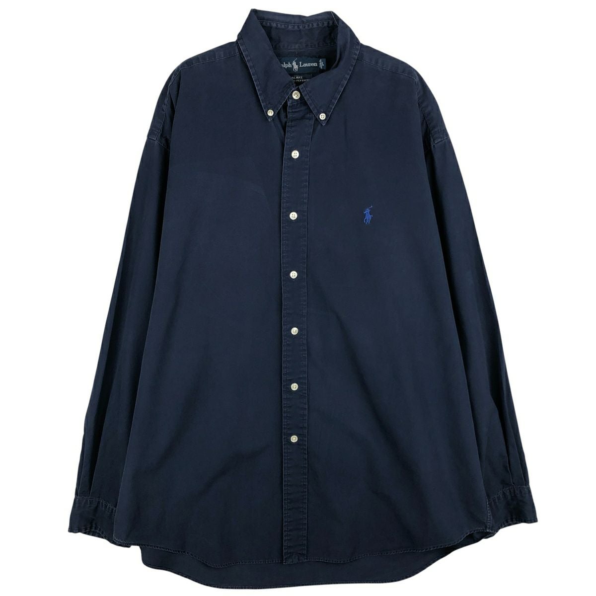 ラルフローレン BLAKE オックスフォード　ボタンダウンシャツ　ネイビー　M 古着 ラルフローレン Ralph Lauren BLAKE 長袖 ボタンダウンシャツ