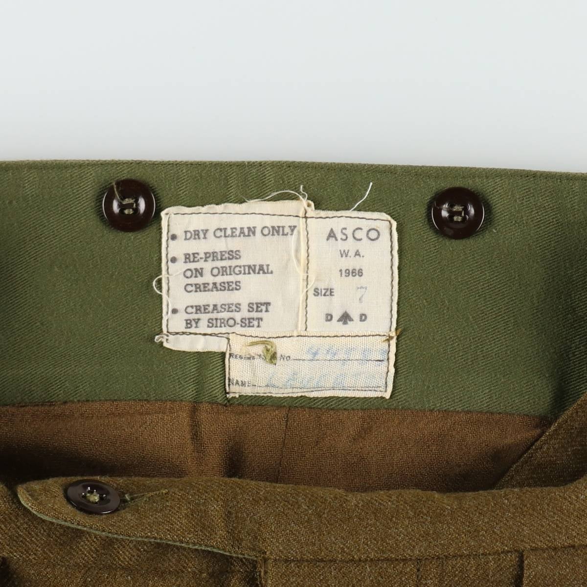 古着 60年代 オーストラリア軍 ツータック ミリタリー ウールパンツ