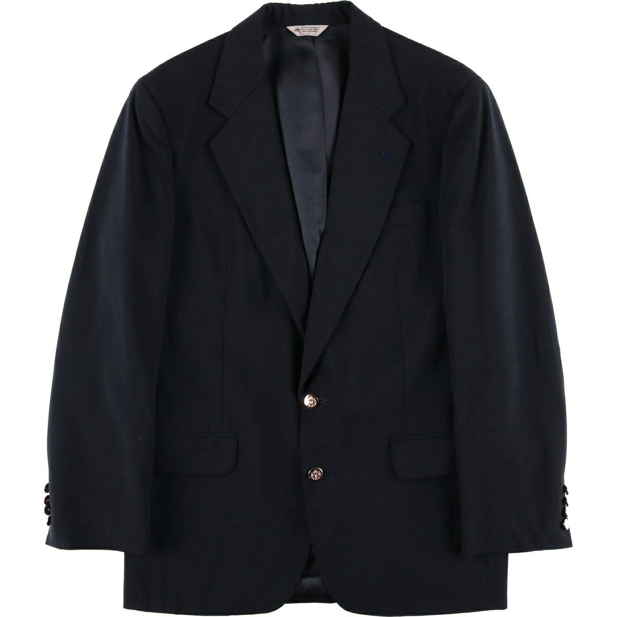 古着 VANJULIAN 紺ブレザー テーラードジャケット USA製 メンズM相当