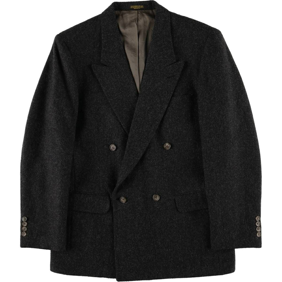 古着 Teller ピークドラペル ダブルブレスト カシミア混 チェスター