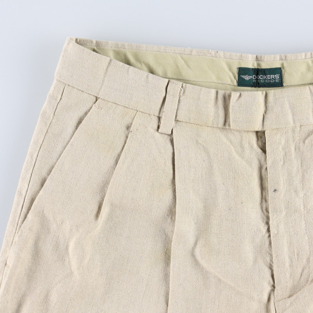古着 90年代 ドッカーズ DOCKERS RECODE ツータック リネン×コットン