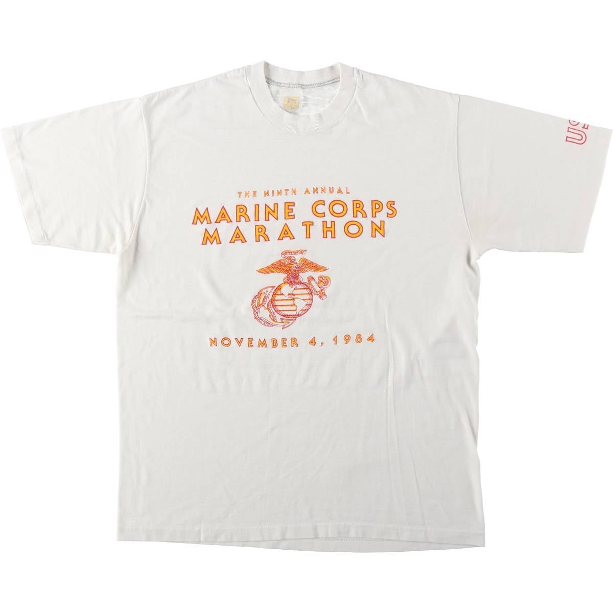 古着 80年代 USMC アメリカ海兵隊 プリントTシャツ メンズS相当
