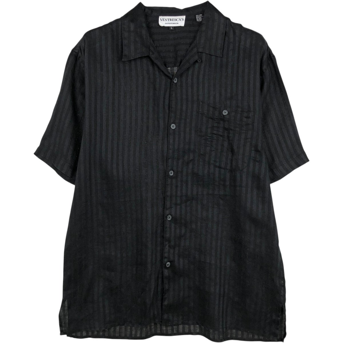 古着 DAVID TAYLOR 半袖 オープンカラー コットン×リネンシャツ