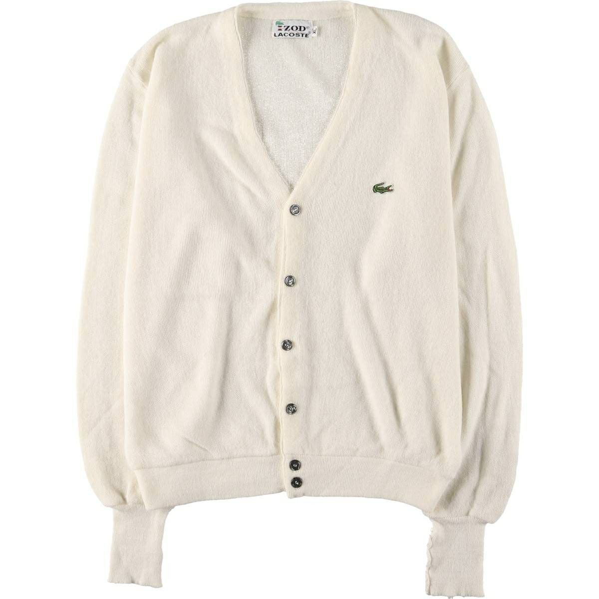 古着 80年代 ラコステ LACOSTE CHEMISE アクリルニットカーディガン