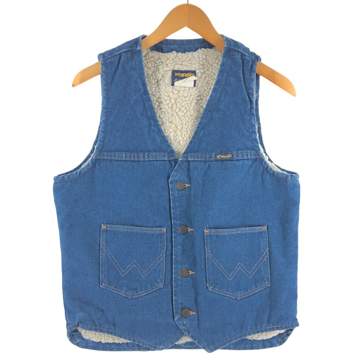 古着 70年代～ ラングラー Wrangler デニムボアベスト USA製 メンズM