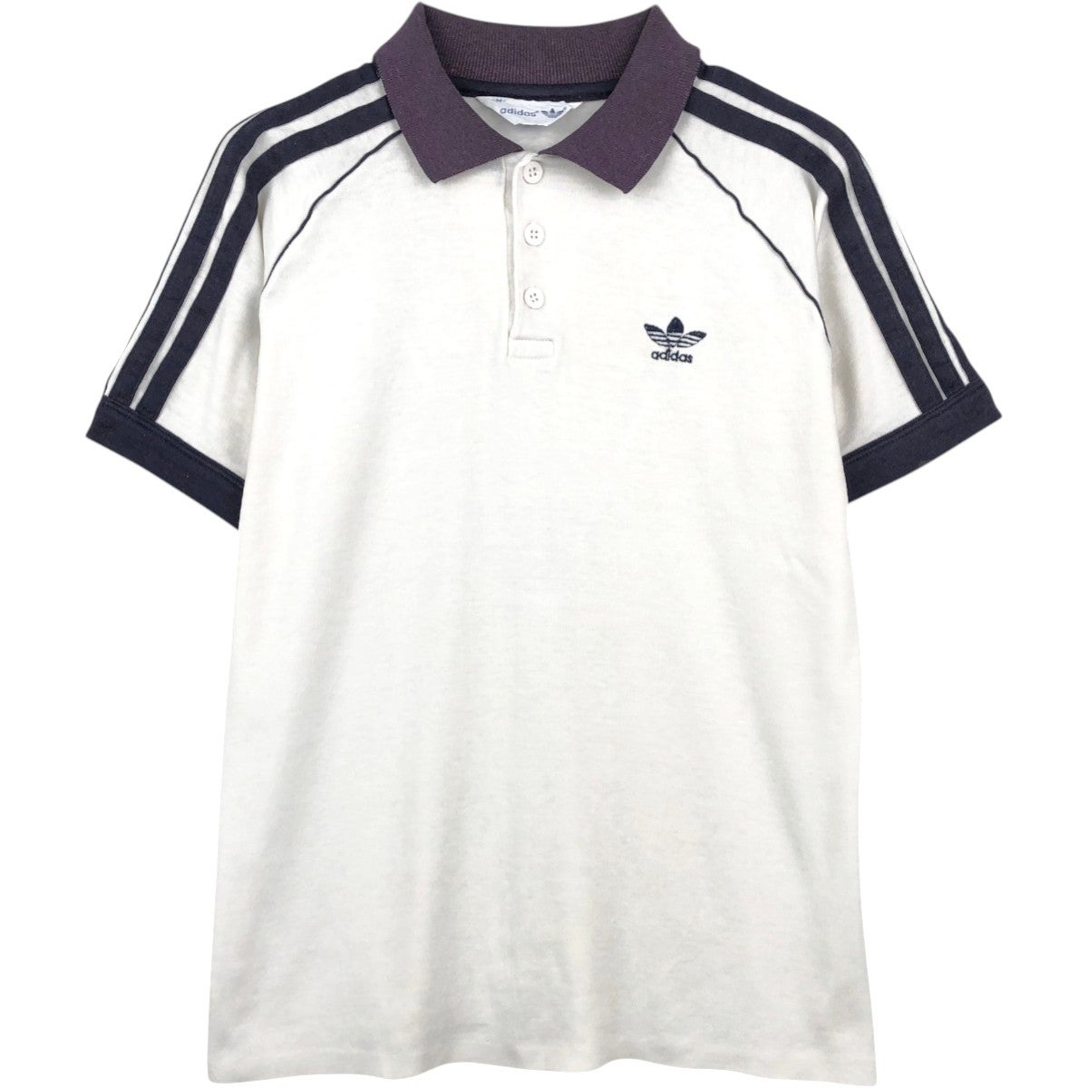 古着 80年代 アディダス adidas トレフォイルロゴ 半袖 ポロシャツ