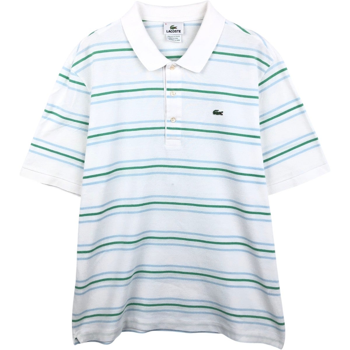 古着 ラコステ LACOSTE SPORT 襟付き ハーフジップ 半袖 ポロシャツ