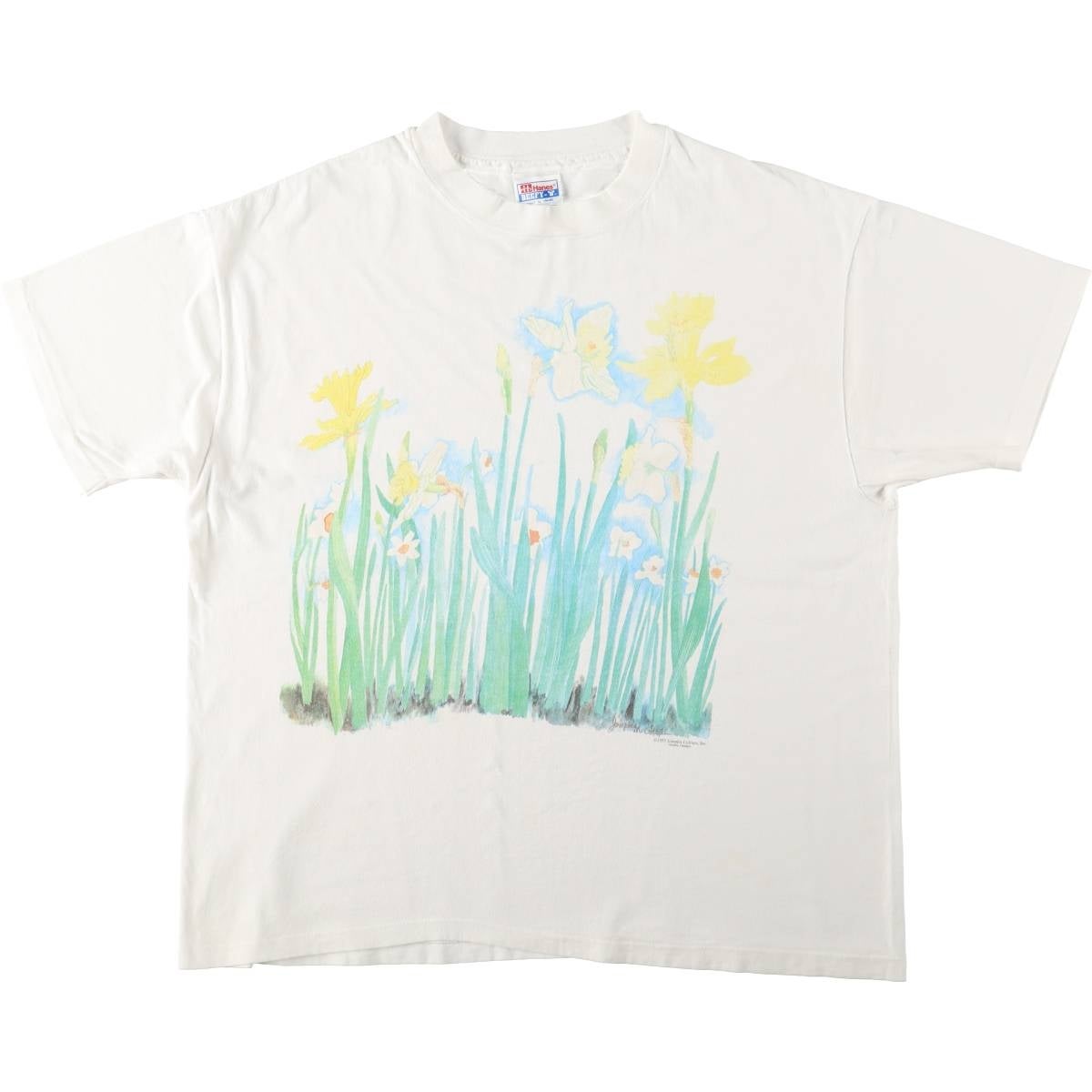 古着 90年代 ヘインズ Hanes 花柄 ひまわり柄 フォトTシャツ USA製