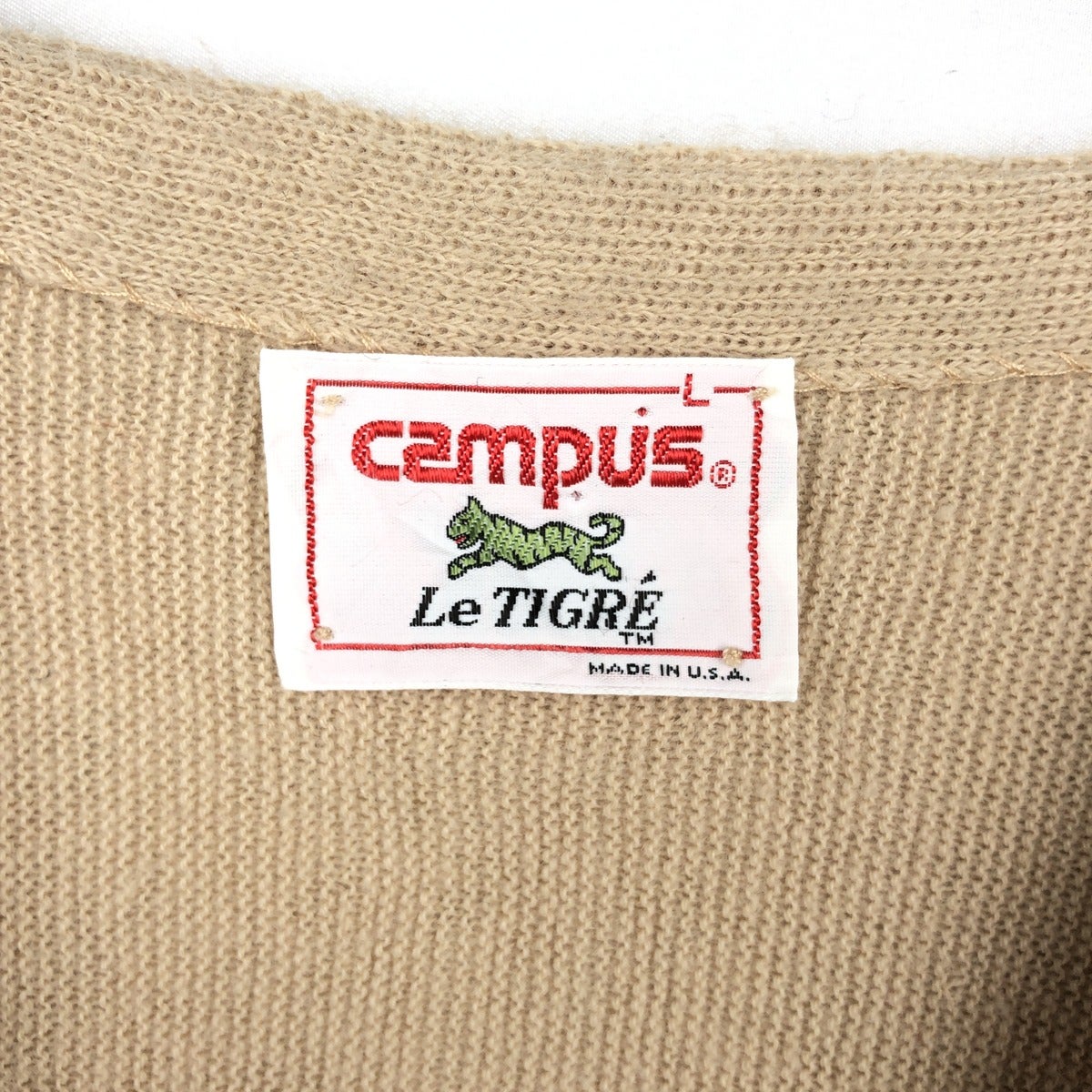 古着 80年代 キャンパス CAMPUS Le TIGR'E アクリルニットカーディガン