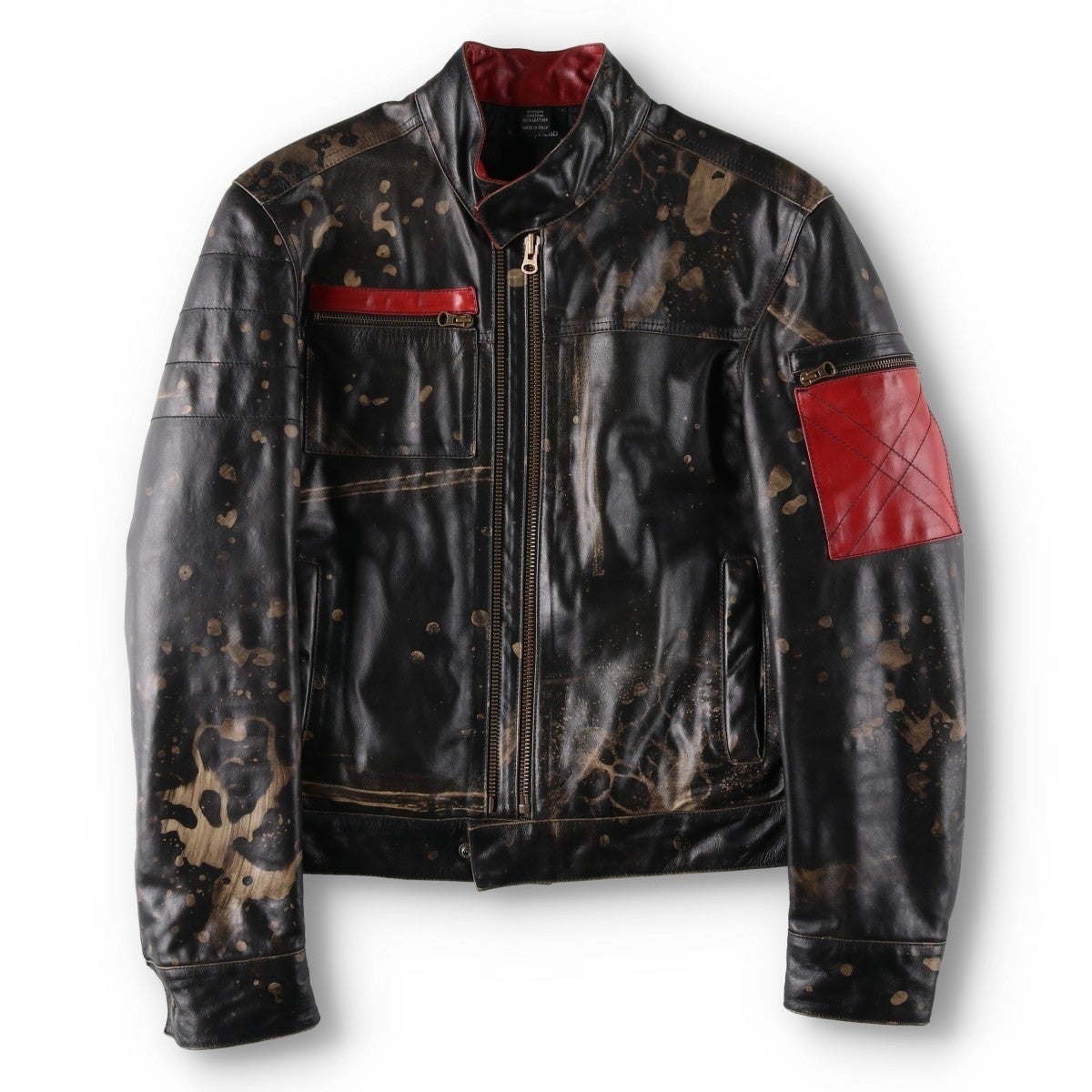 DIESELディーゼル シングルライダース デニムジャケット ITALY製 XL 古着 90～00年代 ディーゼル DIESEL StyleLab 中綿入り ペイント