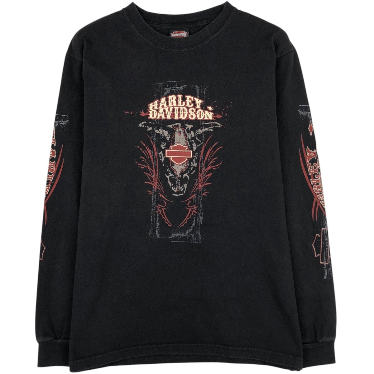 Harley-Davidson ハーレー 長袖カットソー ファイアパターン 古着