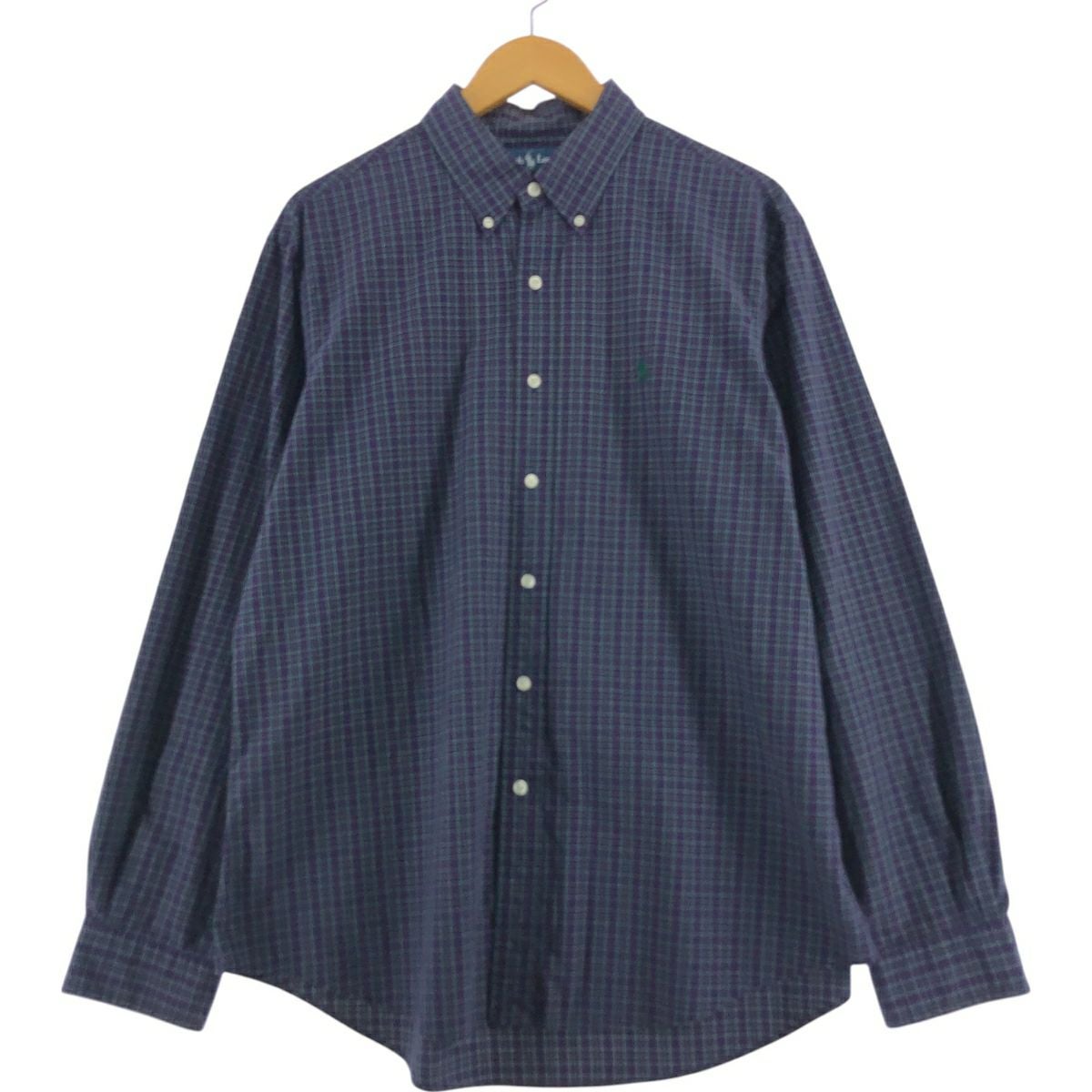 古着 ラルフローレン Ralph Lauren CUSTOM FIT マドラスチェック 長袖