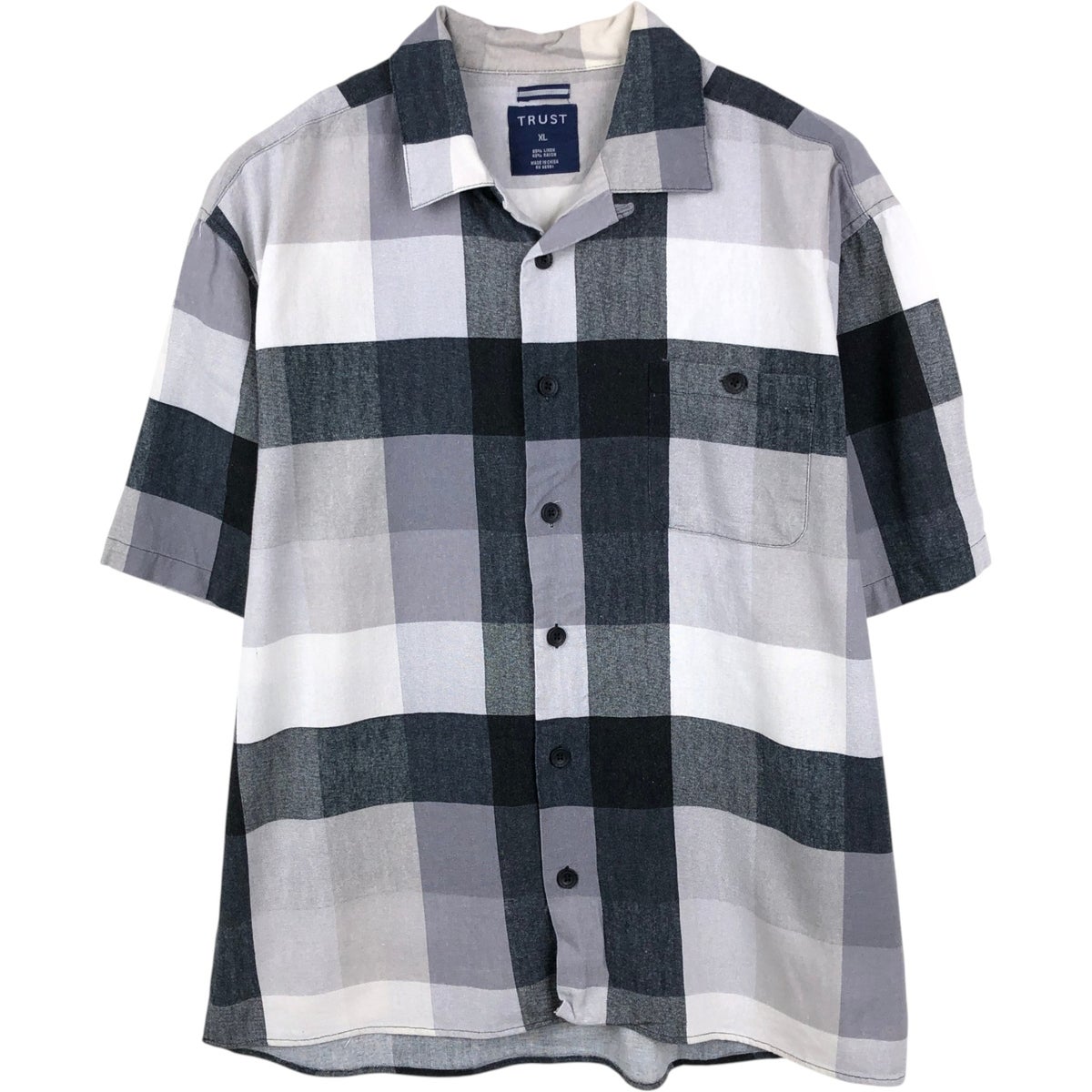 古着 モッシモ MOSSIMO 総柄 シアサッカー 半袖 オープンカラー