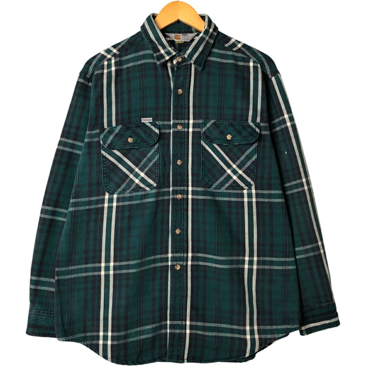 古着 90年代 カーハート Carhartt オンブレチェック 長袖 フランネル