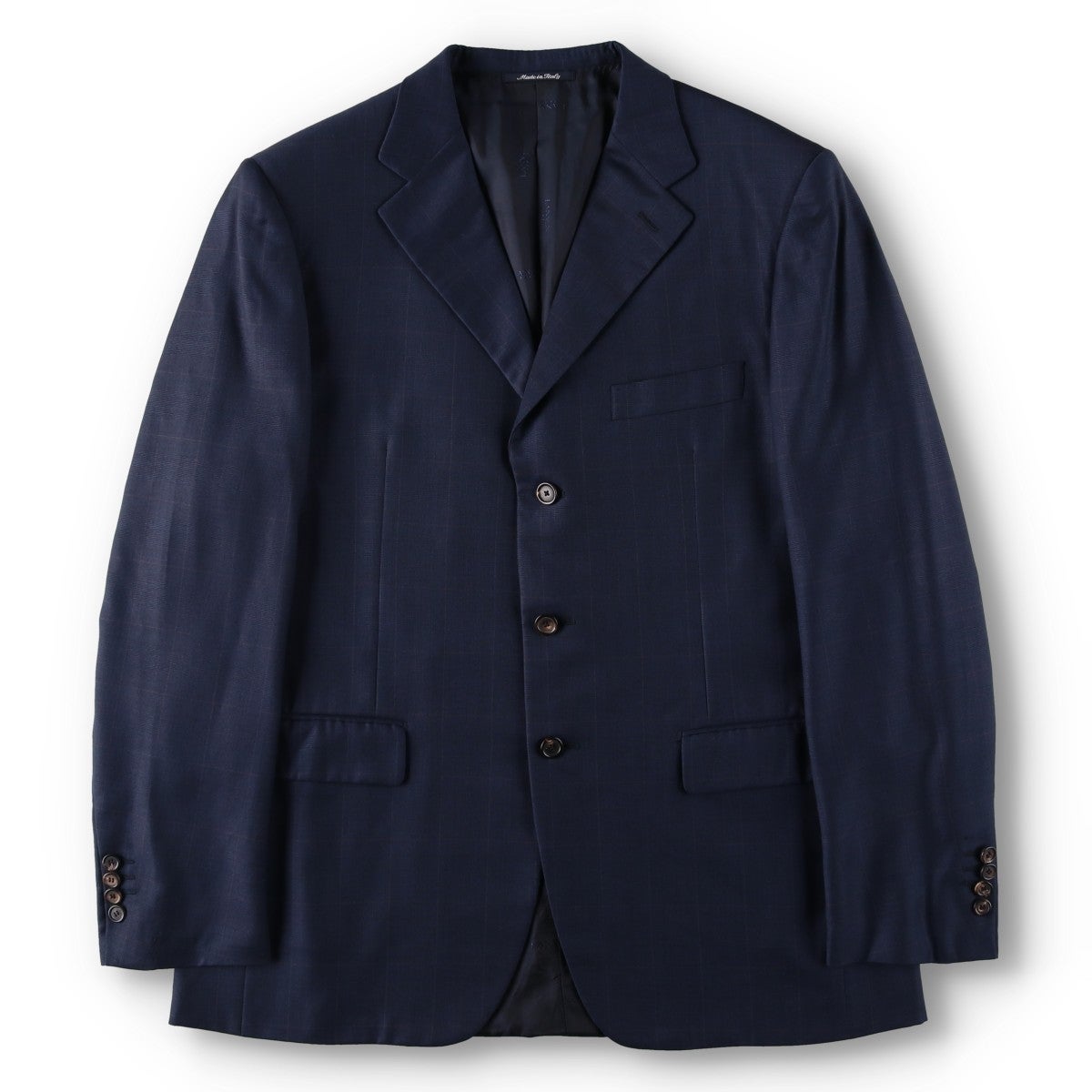 古着 ランバン LANVIN TRADITION チェック柄 ウールテーラード