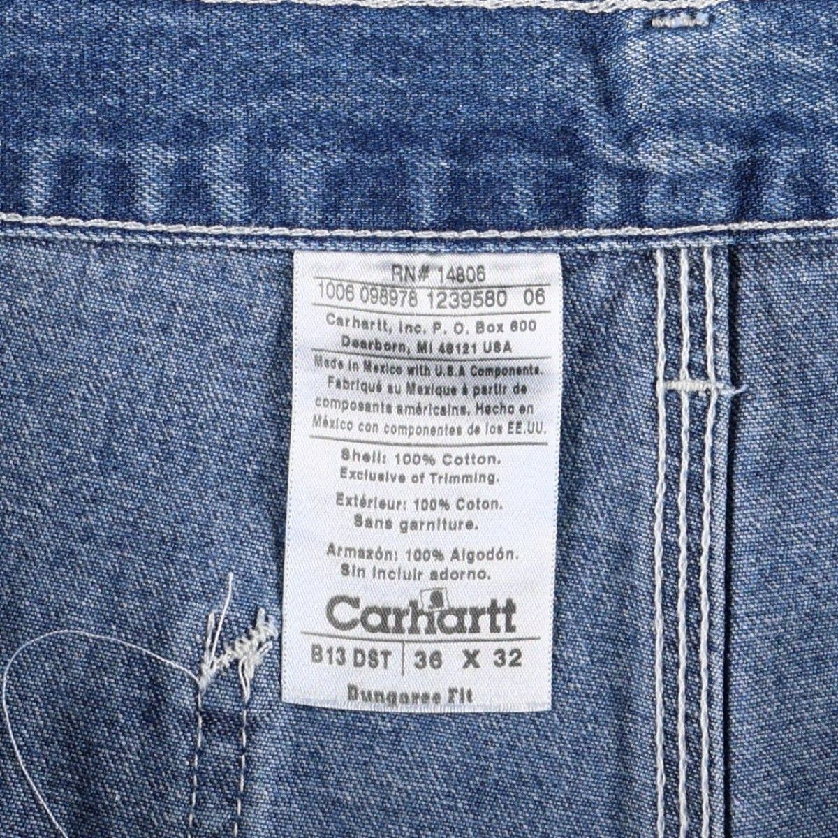 古着 カーハート Carhartt Dungaree Fit デニムペインターパンツ