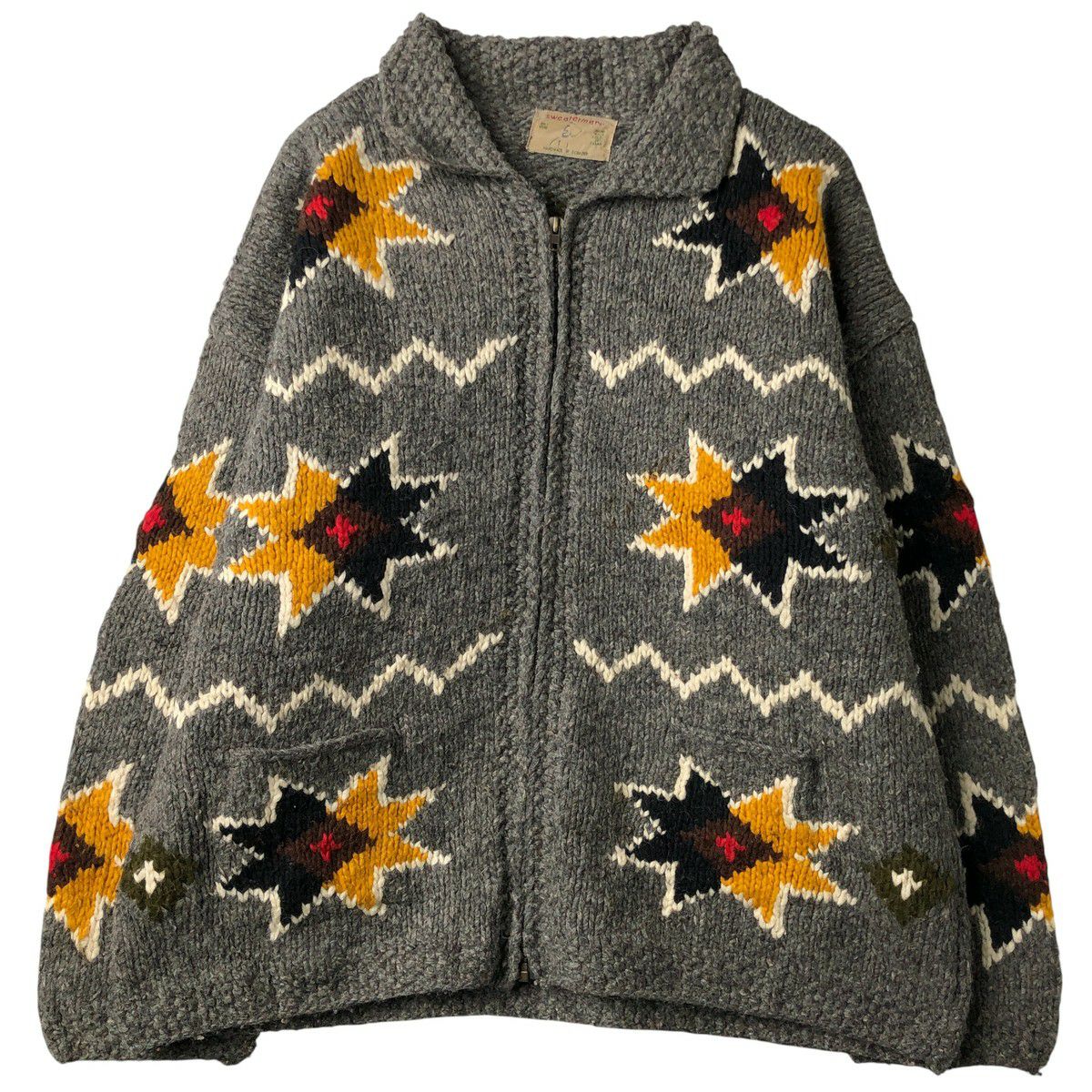 ブラック ピースマーク エクアドルニットタイプ ロールネック ウール