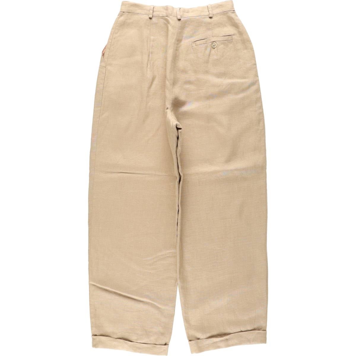 古着 ラルフローレン Ralph Lauren LAUREN ローレン ツータック リネン