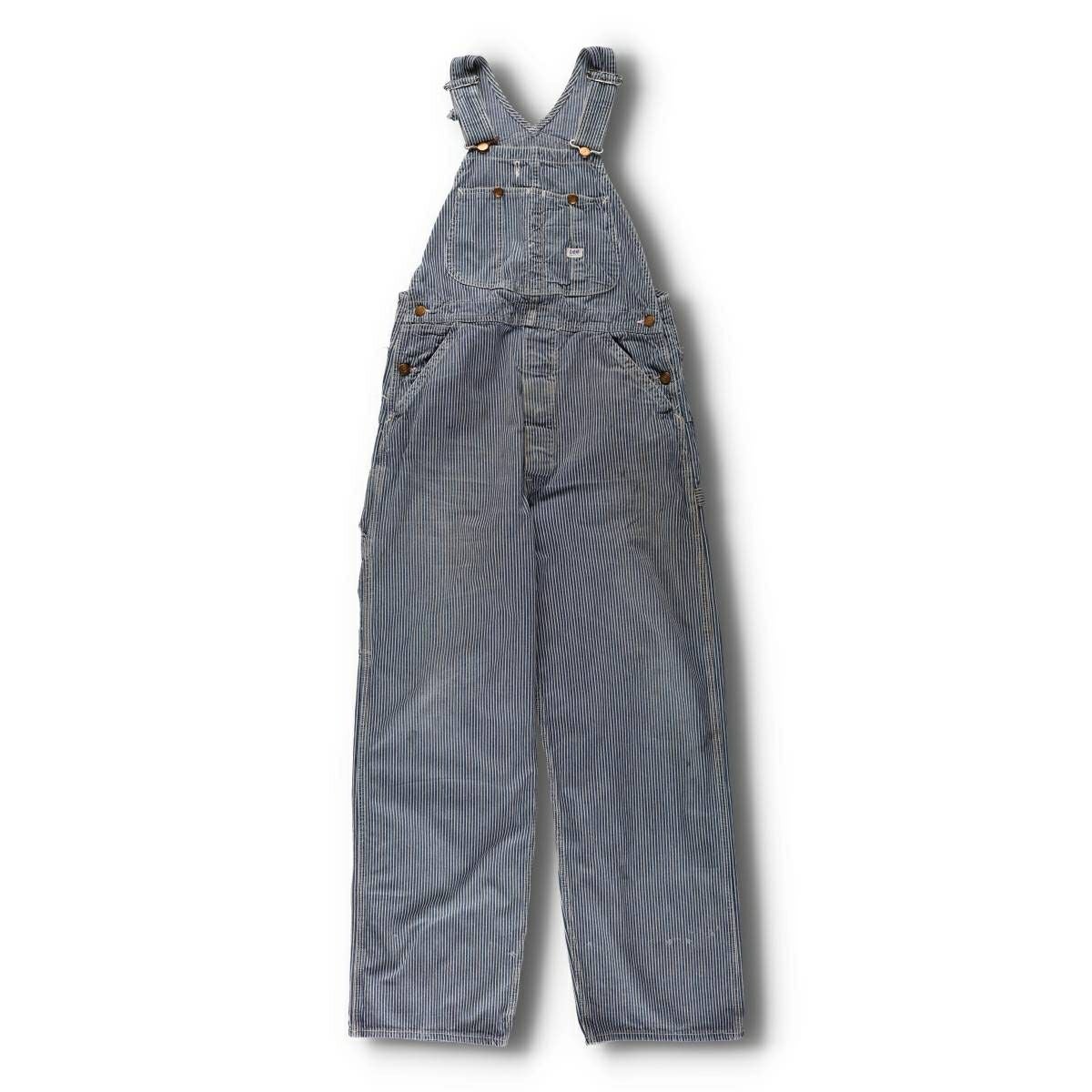 古着 60～70年代 リー Lee ヒッコリーストライプ オーバーオール USA製