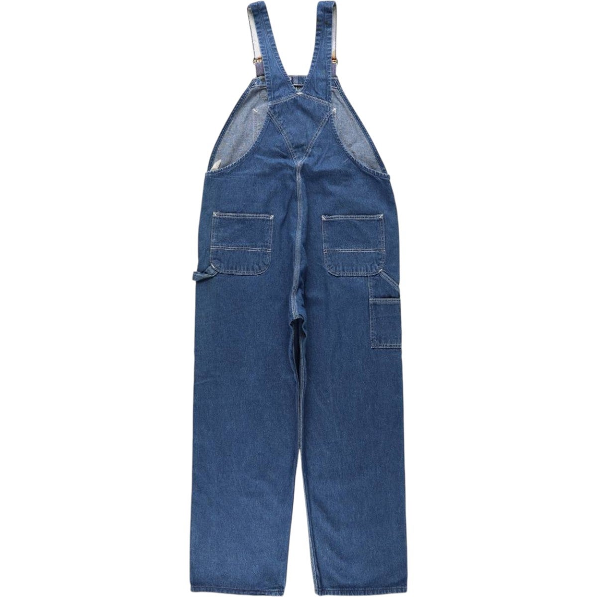 カーハート carhartt デニム地 ビッグ オーバーオール W42 L32 古着 カーハート Carhartt ロゴパッチ デニムオーバーオール メンズw42