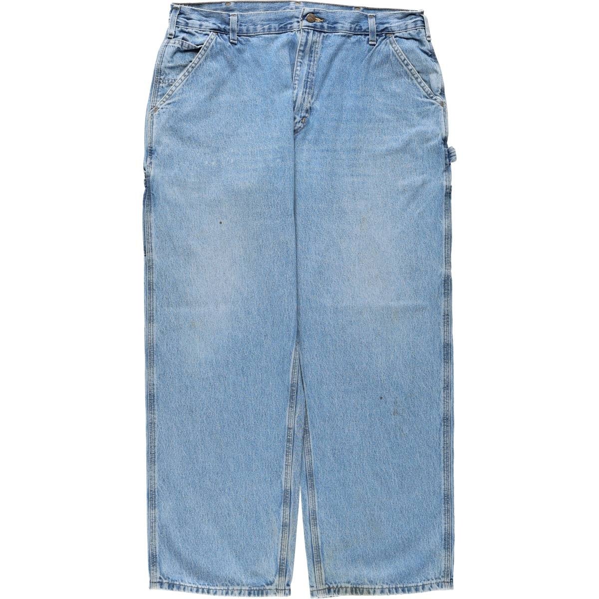 BASIC PLUS リメイク ブリーチ スプラッター タイダイ ユーロ ワークパンツ メンズW36-37相当  ダブルニー ペインターパンツ 古着 リメイク 総柄 紺色 古着通販】ワーク・ペインターパンツ(メンズ) | 古着屋JAM（ジャム）