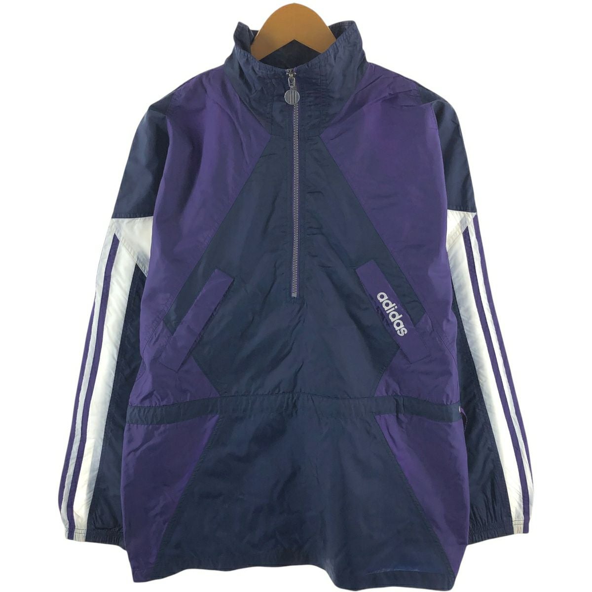 古着 80～90年代 アディダス adidas ハーフジップ ナイロンプル