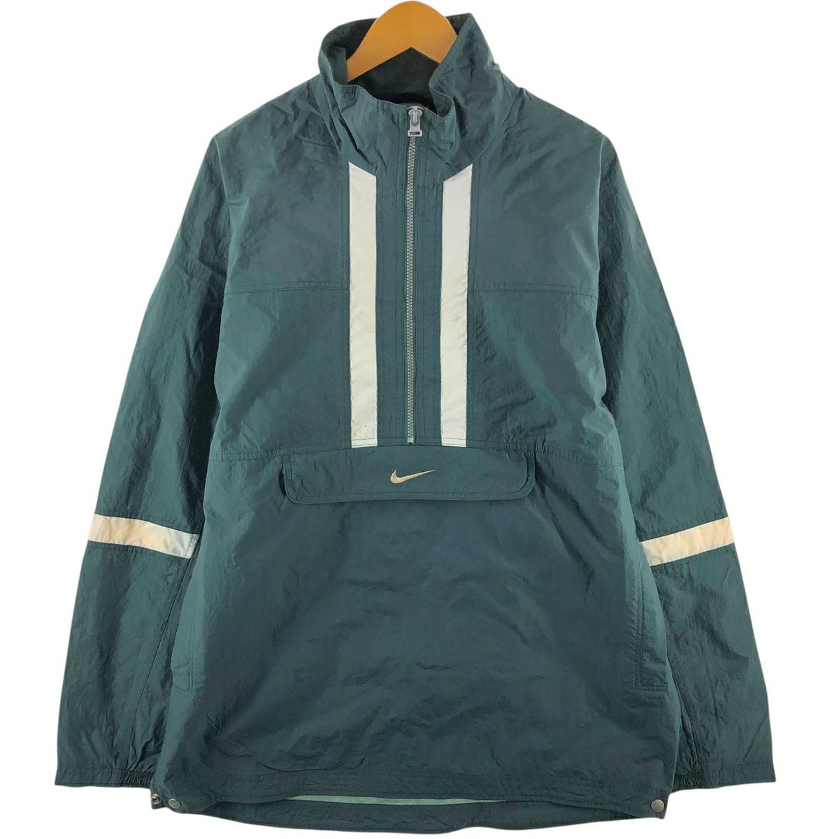 古着 90年代 ナイキ NIKE 総柄 リバーシブル ハーフジップ ナイロン