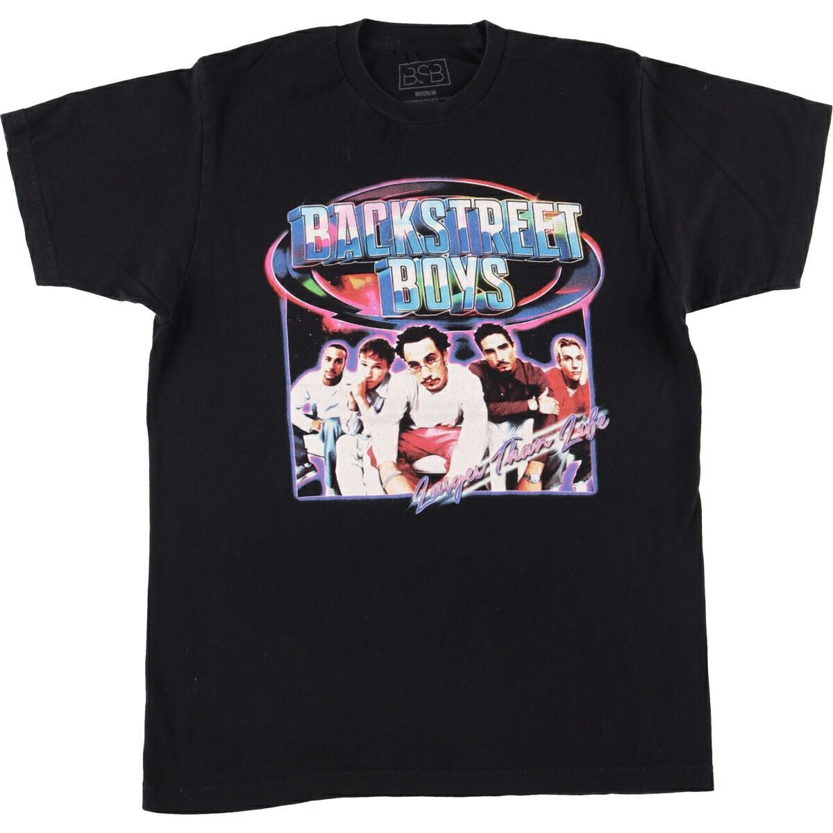 Backstreet Boys バックストリートボーイズ Tシャツ 半袖 バンドプリント ブラック Sサイズ レディース 古着 Y2K BSB Backstreet Boys T-Shirt Y2K Graphic Print Band Tee Black 2XL