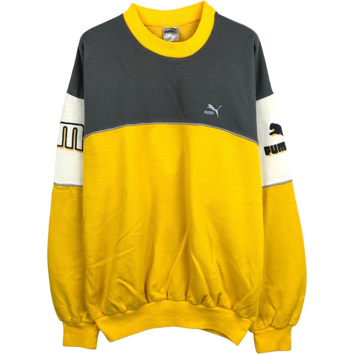 古着 80年代 プーマ PUMA ロゴスウェットシャツ トレーナー メンズL
