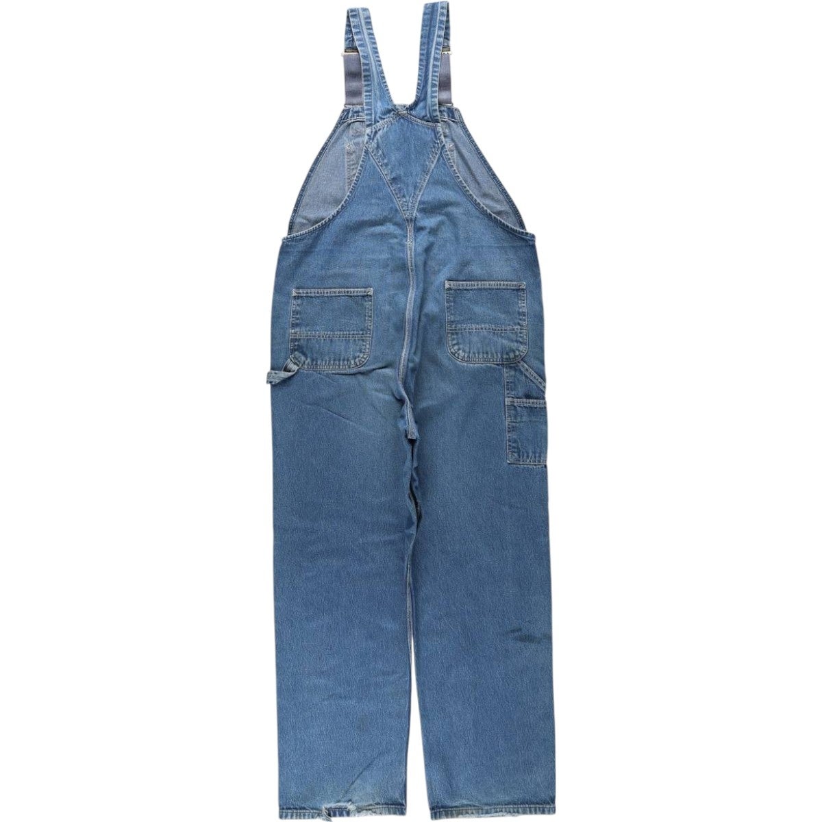 古着 カーハート Carhartt ロゴパッチ デニムオーバーオール メンズw43