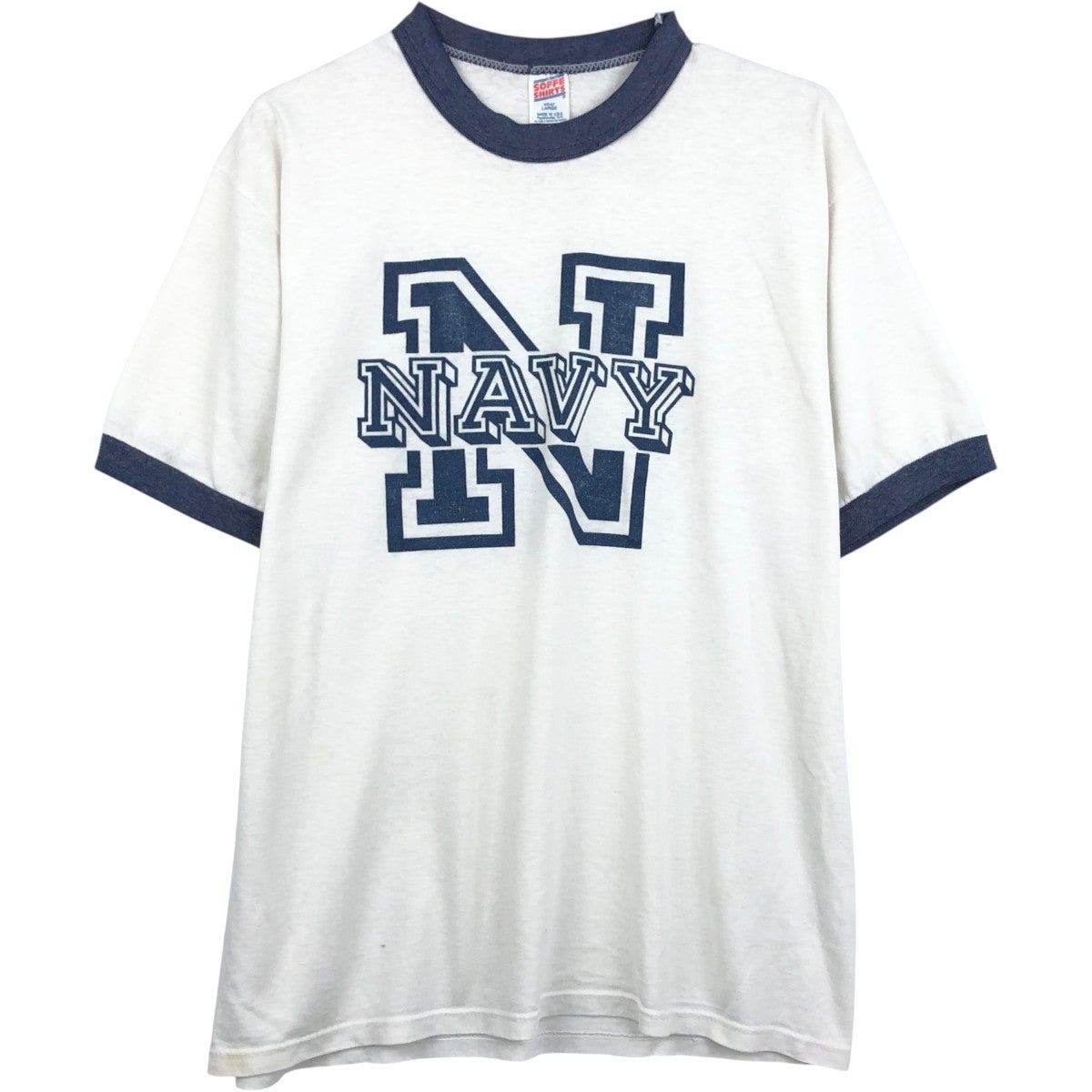 古着 80～90年代 ソフィ SOFFE U.S.NAVY リンガーTシャツ USA製 メンズ