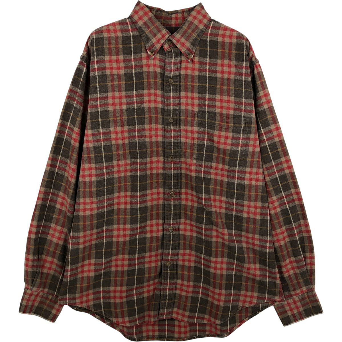 希少 90s LANDS'END シャツパーカー リネンシャツ 麻 ベージュ 古着 90年代 ランズエンド LANDS END 半袖 リネンシャツ ボックス