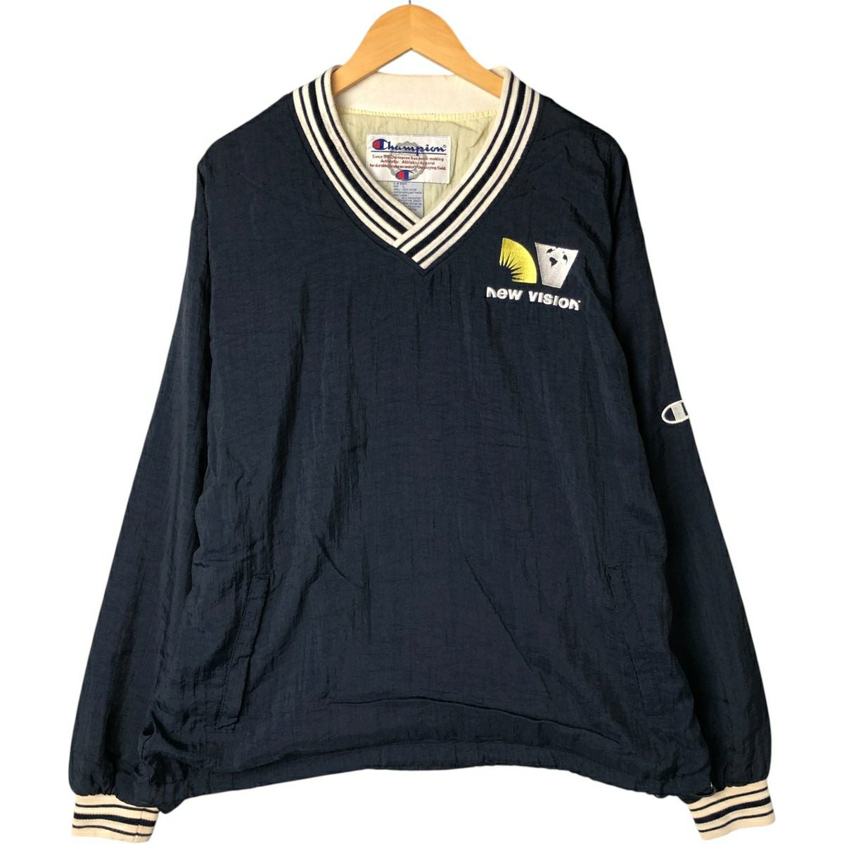古着 チャンピオン Champion Vネック カレッジ ナイロンプルオーバー メンズS相当 /eaa581585 古着 チャンピオン Champion Vネック カレッジ ナイロンプルオーバー