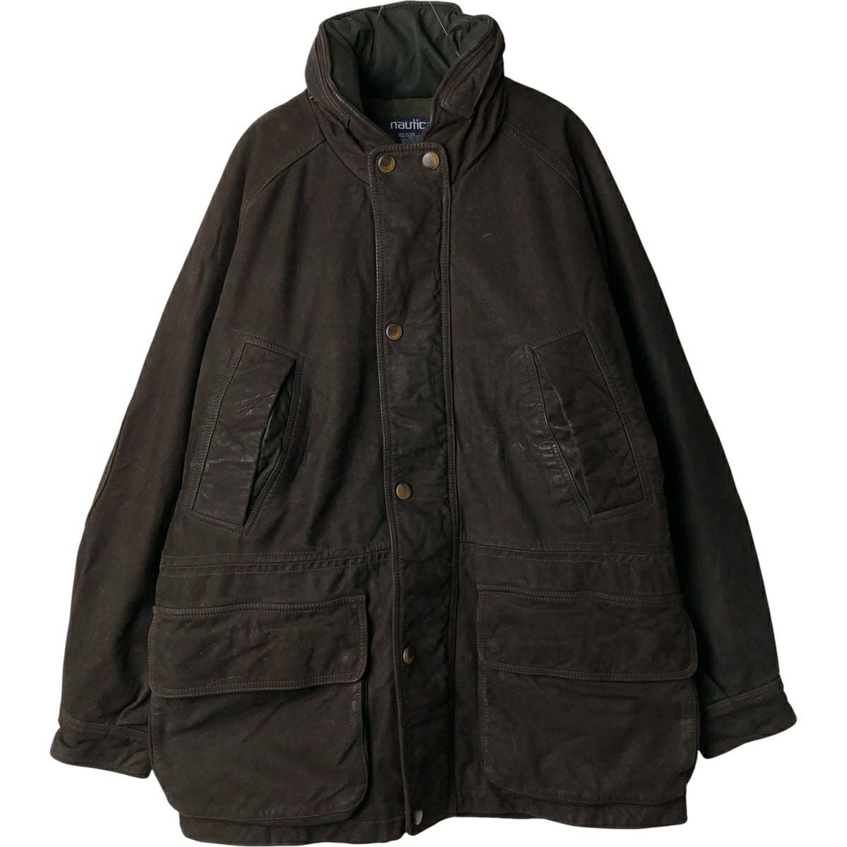 古着 90年代 ノーティカ NAUTICA 中綿入り レザージャケット メンズL 