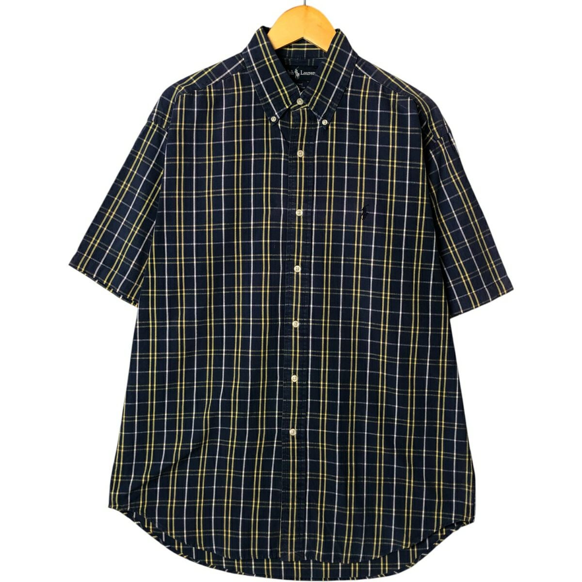 古着 ラルフローレン Ralph Lauren BIG SHIRT 半袖 ボタンダウン