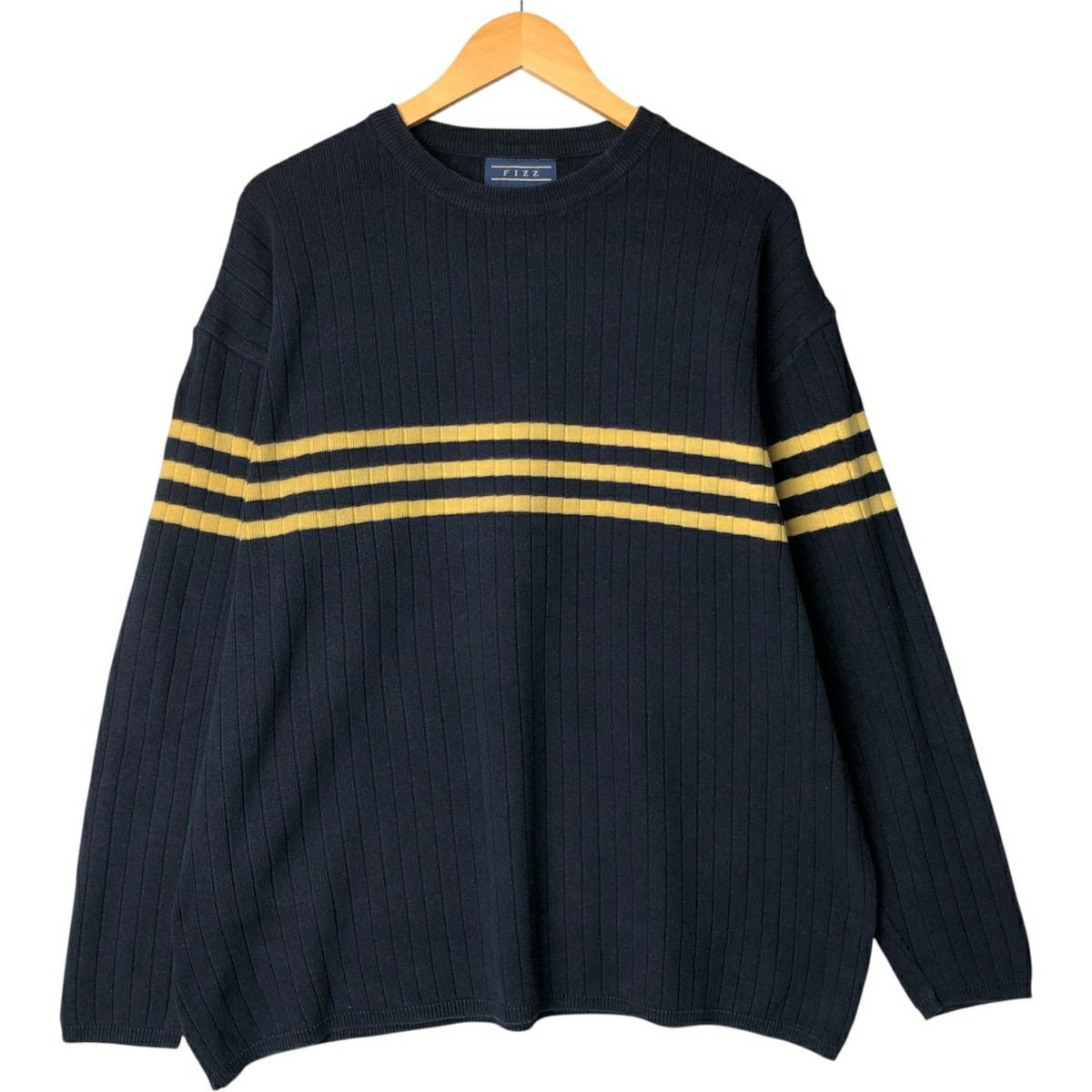 古着 CAMBRIDGE ケーブル編み Vネック コットンニットベスト メンズXL